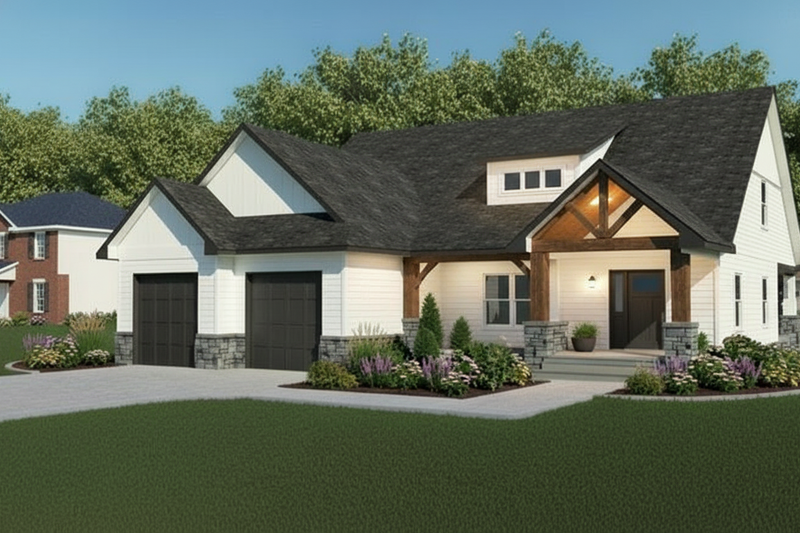 Dream House Plan - Exterior - Front Elevation 2 for Farmhouse House Plan #1121-1 - 3 bed, 2.5 bath