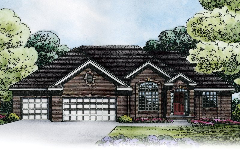 House Blueprint - European Exterior - Front Elevation Plan #20-2151