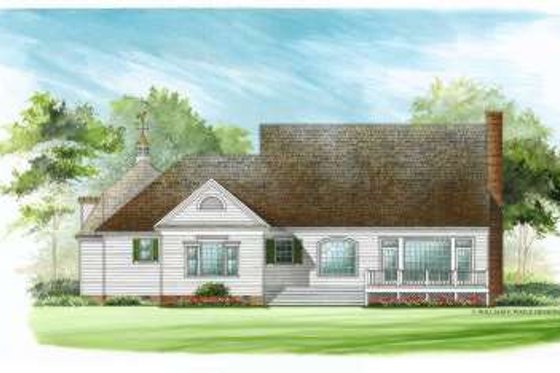 Exterior - Rear Elevation for Country House Plan #137-244 - 4 bed, 3 bath