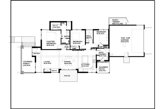 Floor Plan - Main Floor for Modern House Plan #895-31 - 3 bed, 2 bath