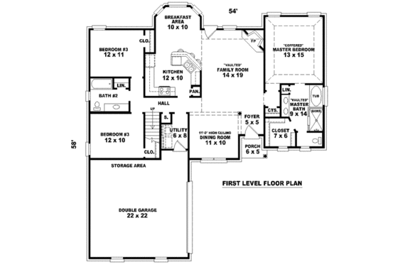 Floor Plan - Main Floor for European House Plan #81-1465 - 3 bed, 2.5 bath