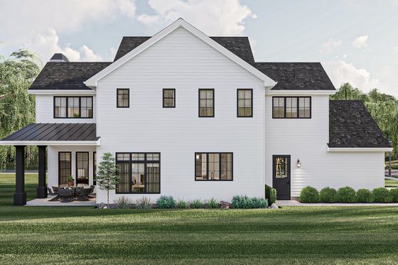 Exterior - Rear Elevation for Colonial House Plan #455-549 - 3 bed, 2.5 bath