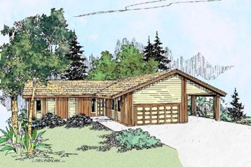 Architectural House Design - Ranch Exterior - Front Elevation Plan #60-380