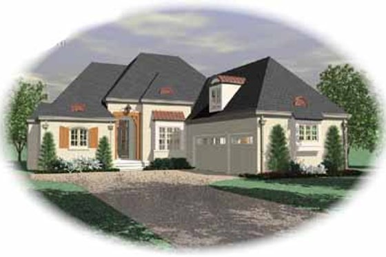 Exterior - Front Elevation for European House Plan #81-367 - 3 bed, 3 bath