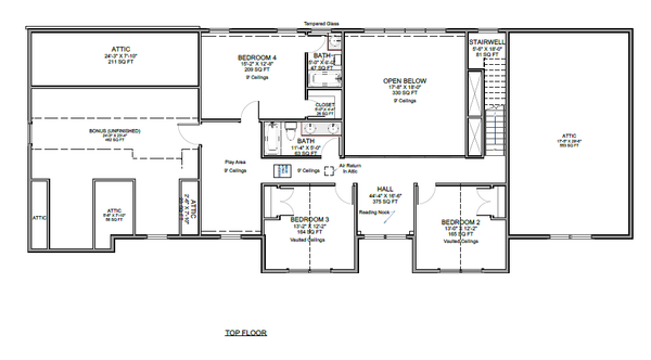 Architectural House Design - Contemporary Floor Plan - Upper Floor Plan #1116-10