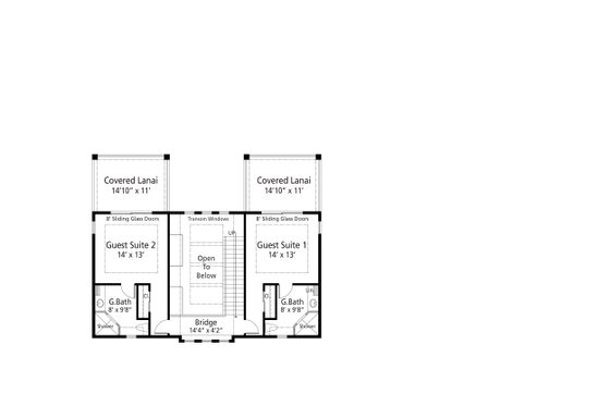 Floor Plan - Upper Floor for Traditional House Plan #938-149 - 4 bed, 4 bath