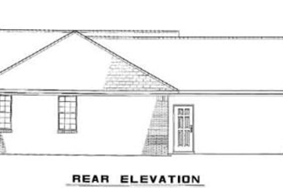 Exterior - Rear Elevation for Colonial House Plan #17-1120 - 2 bed, 2 bath