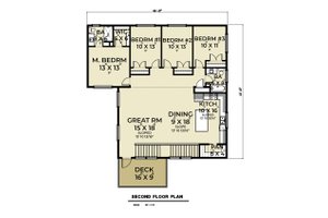 Floor Plan - Upper Floor for Modern House Plan #1070-172 - 4 bed, 3 bath