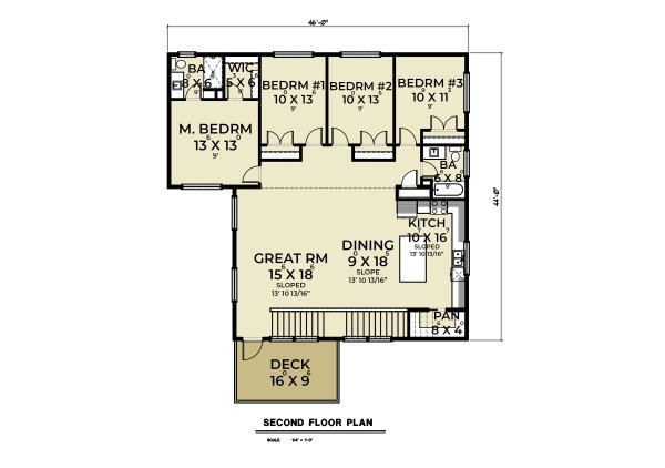 Modern Floor Plan - Upper Floor Plan #1070-172