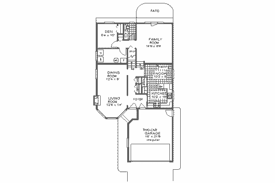Floor Plan - Main Floor for Traditional House Plan #18-229 - 4 bed, 2.5 bath