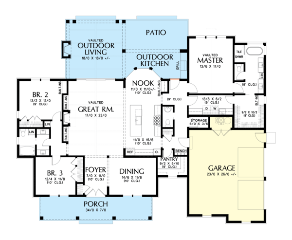 Home Plan - Farmhouse Floor Plan - Main Floor Plan #48-983