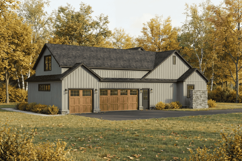 Architectural House Design - Exterior - Other Elevation 3 for Farmhouse House Plan #923-458 - 3 bed, 3.5 bath