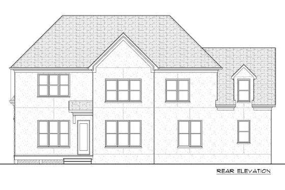 Exterior - Rear Elevation for Tudor House Plan #413-888 - 5 bed, 4 bath