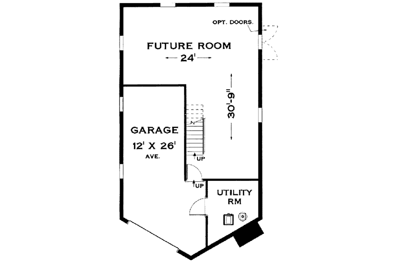 Home Plan - Floor Plan - Lower Floor for Cottage House Plan #3-117 - 3 bed, 2 bath