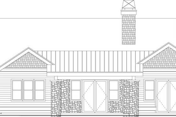 Exterior - Rear Elevation for Traditional House Plan #895-46 - 3 bed, 2.5 bath
