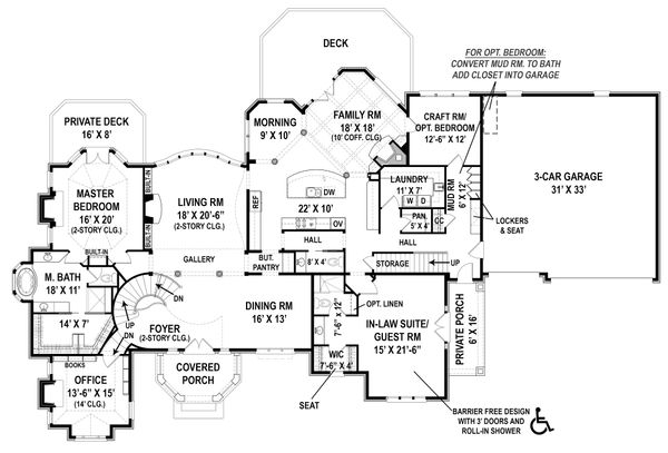 Home Plan - European Floor Plan - Main Floor Plan #119-429