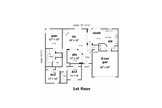 Floor Plan - Main Floor House Plan #329-336 - 4 bed, 3 bath