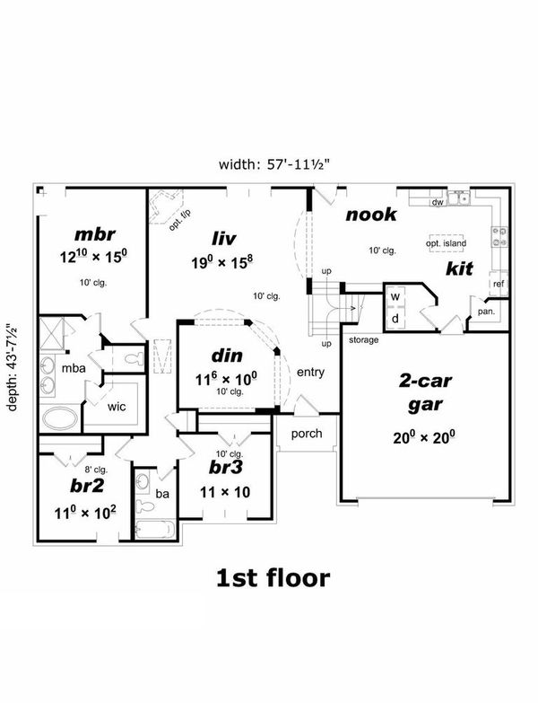 Floor Plan - Main Floor Plan #329-336