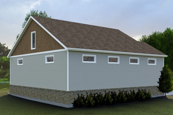 Exterior - Rear Elevation 1 for Traditional House Plan #1060-224, 1.5 bath