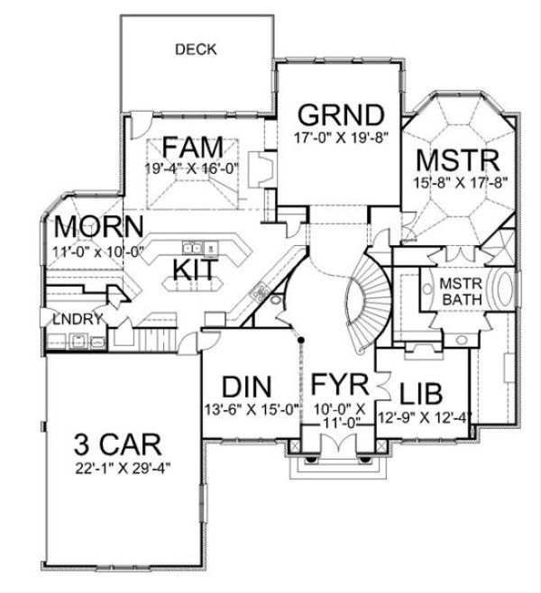 House Plan Design - European Floor Plan - Main Floor Plan #119-312