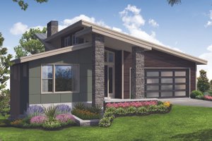 Contemporary Exterior - Front Elevation Plan #124-1116