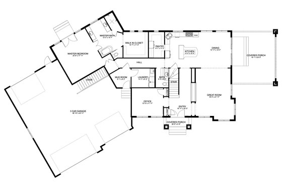 Floor Plan - Main Floor for European House Plan #1060-278 - 3 bed, 2.5 bath