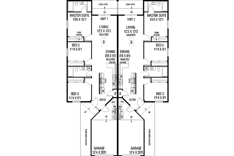 Home Plan - Floor Plan - Main Floor for Ranch House Plan #60-631 - 3 bed, 2 bath