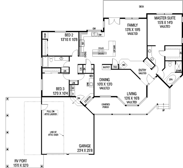 Home Plan - Ranch Floor Plan - Main Floor Plan #60-439