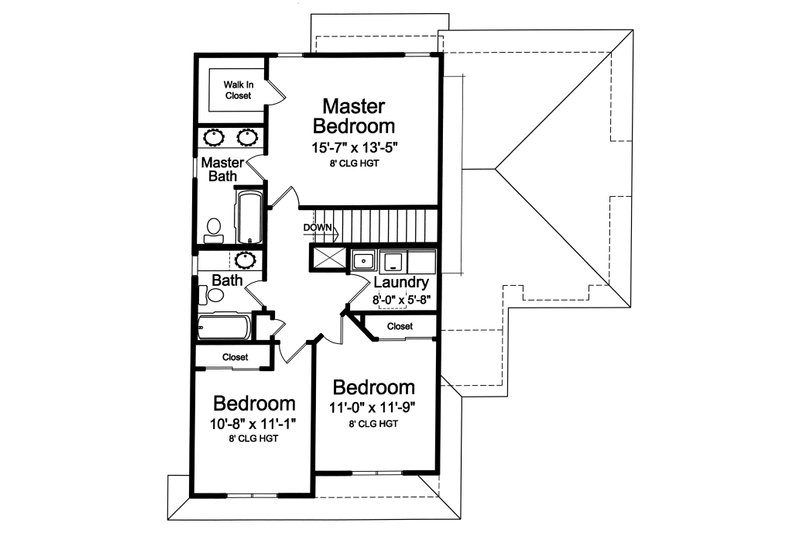 Home Plan - Floor Plan - Upper Floor for Cottage House Plan #46-885 - 3 bed, 2.5 bath