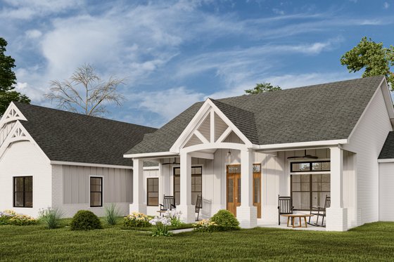 Exterior - Covered Porch for Farmhouse House Plan #1089-28 - 3 bed, 2.5 bath