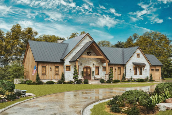 Exterior - Front Elevation 15 for Farmhouse House Plan #54-680 - 3 bed, 2 bath