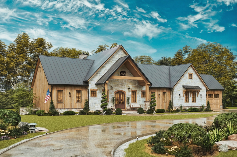 House Blueprint - Exterior - Front Elevation 15 for Farmhouse House Plan #54-680 - 3 bed, 2 bath