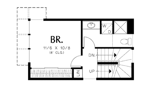 Modern Floor Plan - Upper Floor Plan #48-485