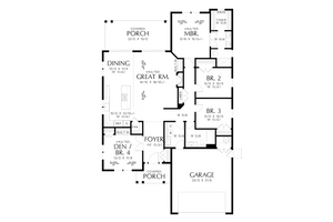 Floor Plan - Main Floor for Farmhouse House Plan #48-1065 - 4 bed, 2 bath