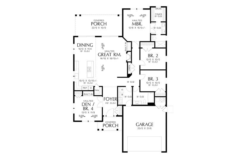Dream House Plan - Floor Plan - Main Floor for Farmhouse House Plan #48-1065 - 4 bed, 2 bath