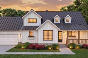 Architectural House Design - Exterior - Front Elevation for Farmhouse House Plan #932-1416 - 4 bed, 3.5 bath