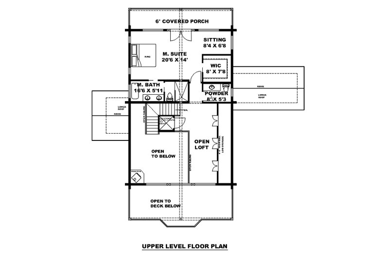 Home Plan - Floor Plan - Upper Floor for Log House Plan #117-1019 - 3 bed, 2.5 bath