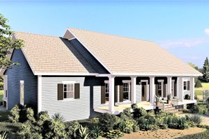 Exterior - Front Elevation 3 for Southern House Plan #44-244 - 4 bed, 2.5 bath