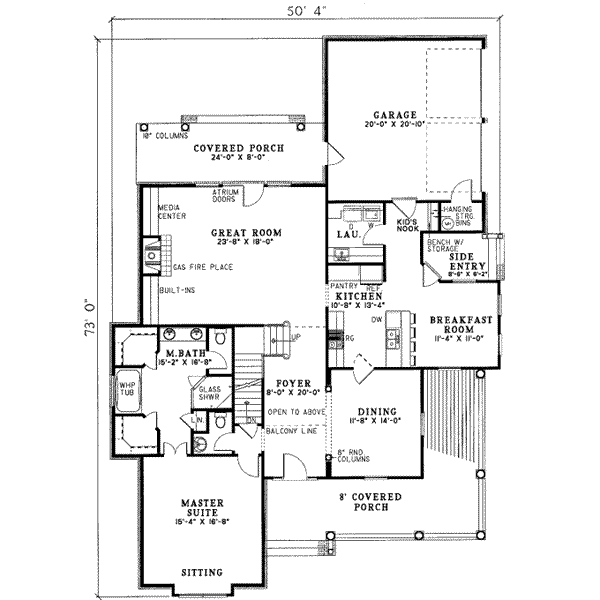 Architectural House Design - European Floor Plan - Main Floor Plan #17-560