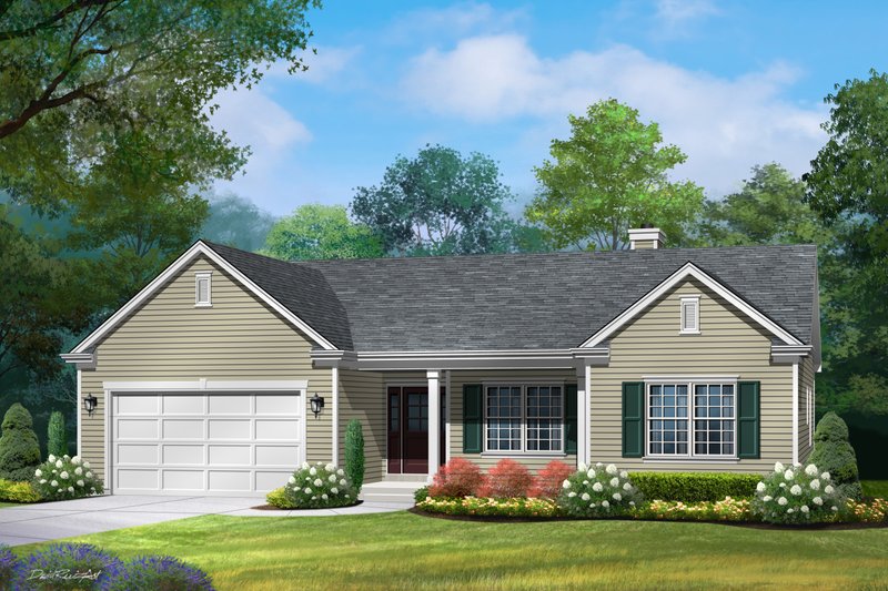 Architectural House Design - Ranch Exterior - Front Elevation Plan #22-581