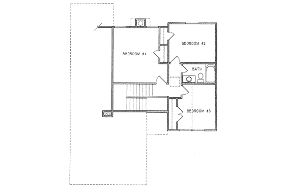 Floor Plan - Upper Floor for Traditional House Plan #6-203 - 4 bed, 2.5 bath