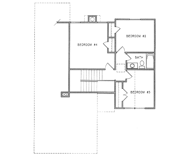 Traditional Floor Plan - Upper Floor Plan #6-203
