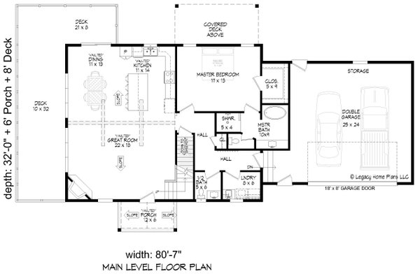 Country Floor Plan - Main Floor Plan #932-735