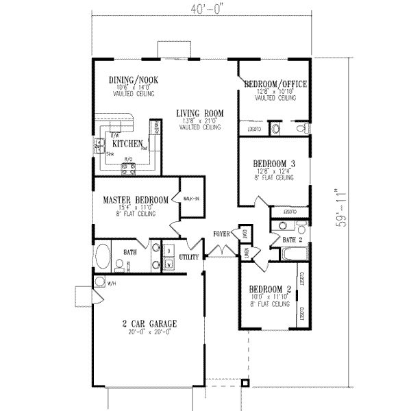 Adobe / Southwestern Floor Plan - Main Floor Plan #1-341