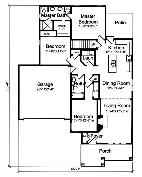 Craftsman Floor Plan - Main Floor Plan #46-896