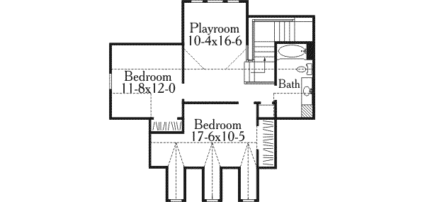 Southern Floor Plan - Upper Floor Plan #406-197