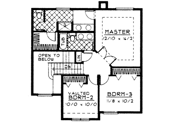 Traditional Floor Plan - Upper Floor Plan #92-205