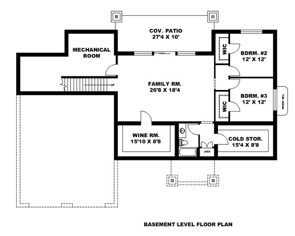 Dream House Plan - Craftsman Floor Plan - Lower Floor Plan #117-1034