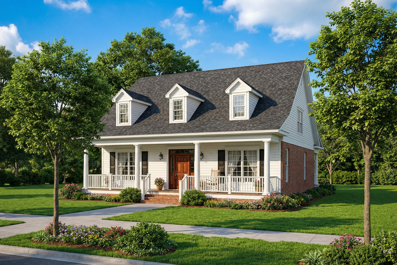House Plan Design - Exterior - Front Elevation 3 for Traditional House Plan #17-269 - 3 bed, 3 bath