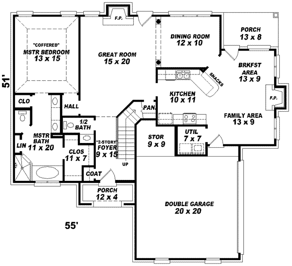 Traditional Floor Plan - Main Floor Plan #81-742